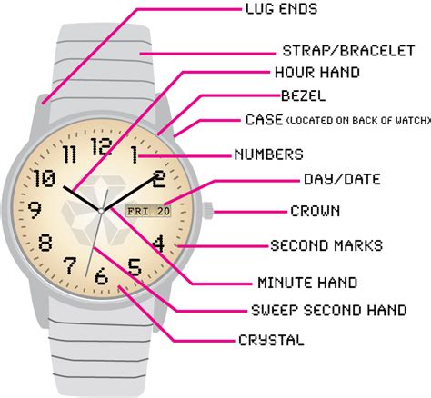 watch parts diagram with names